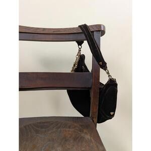 2000's / Y2K brown velour shoulder bag